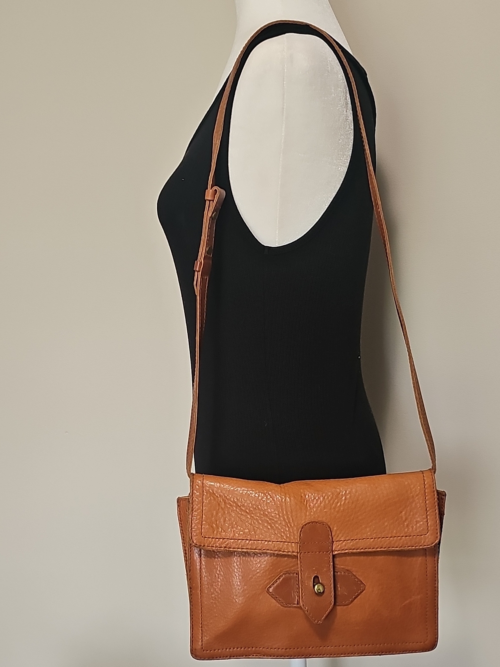 Madewell Tan Leather Pebbled Crossbody Bag